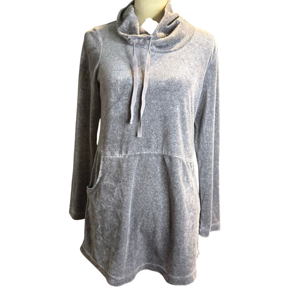 Pure Jill J. Jill Gray Pima Cotton Modal Cowl Neck Tunic Sweatshirt, Size Small